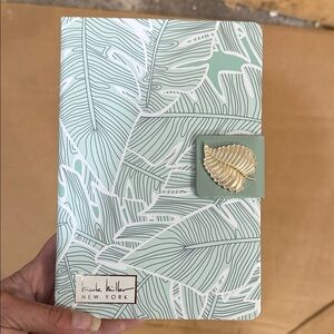 Nicole Miller Mint Leaf Print Journal with Gold Clasp